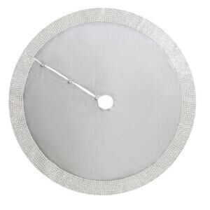 NEW Sparkles Home Montaigne Pearl Christmas Tree Skirt Silver(Size: 48" Diameter